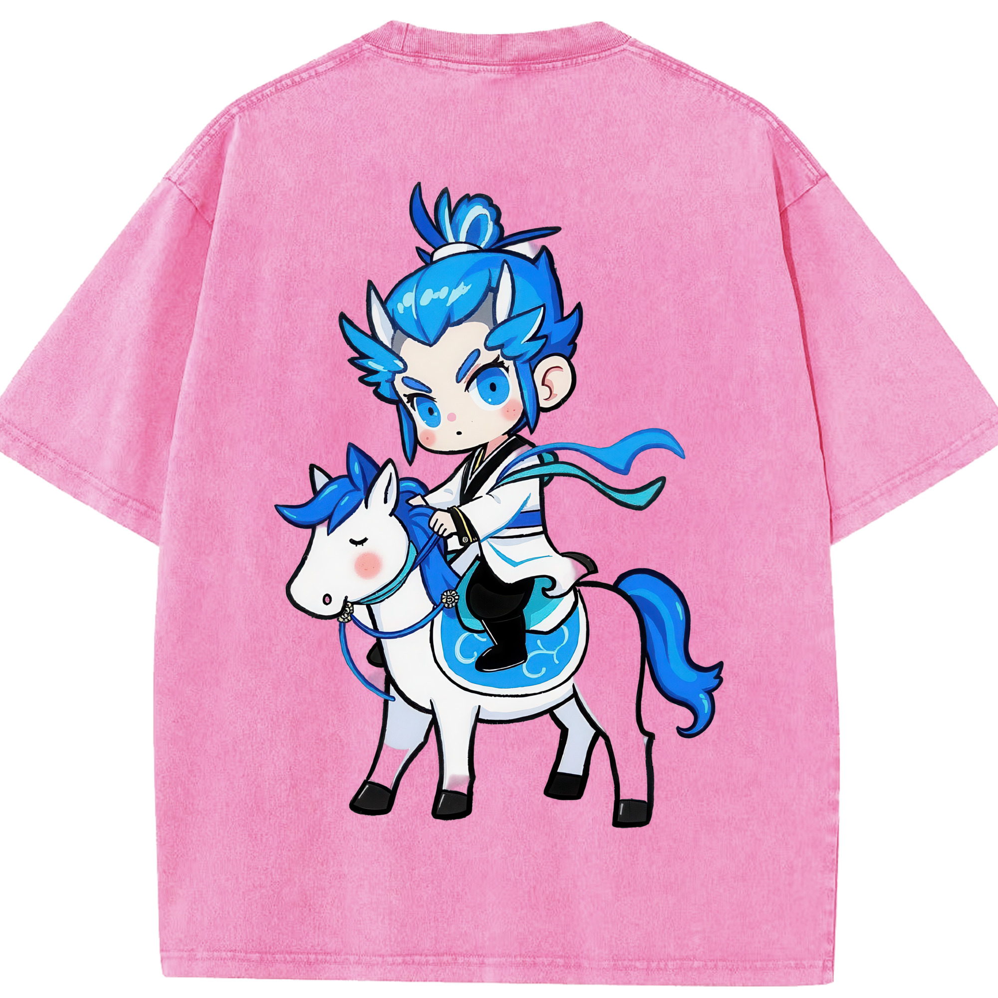 （画像用） Ne Zha 2 ナタ 魔童の大暴れ 綿100% ヴィンテージ風 半袖Tシャツ（背面プリント）